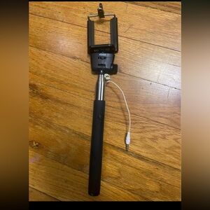 Black Selfie Stick with Wired Connection